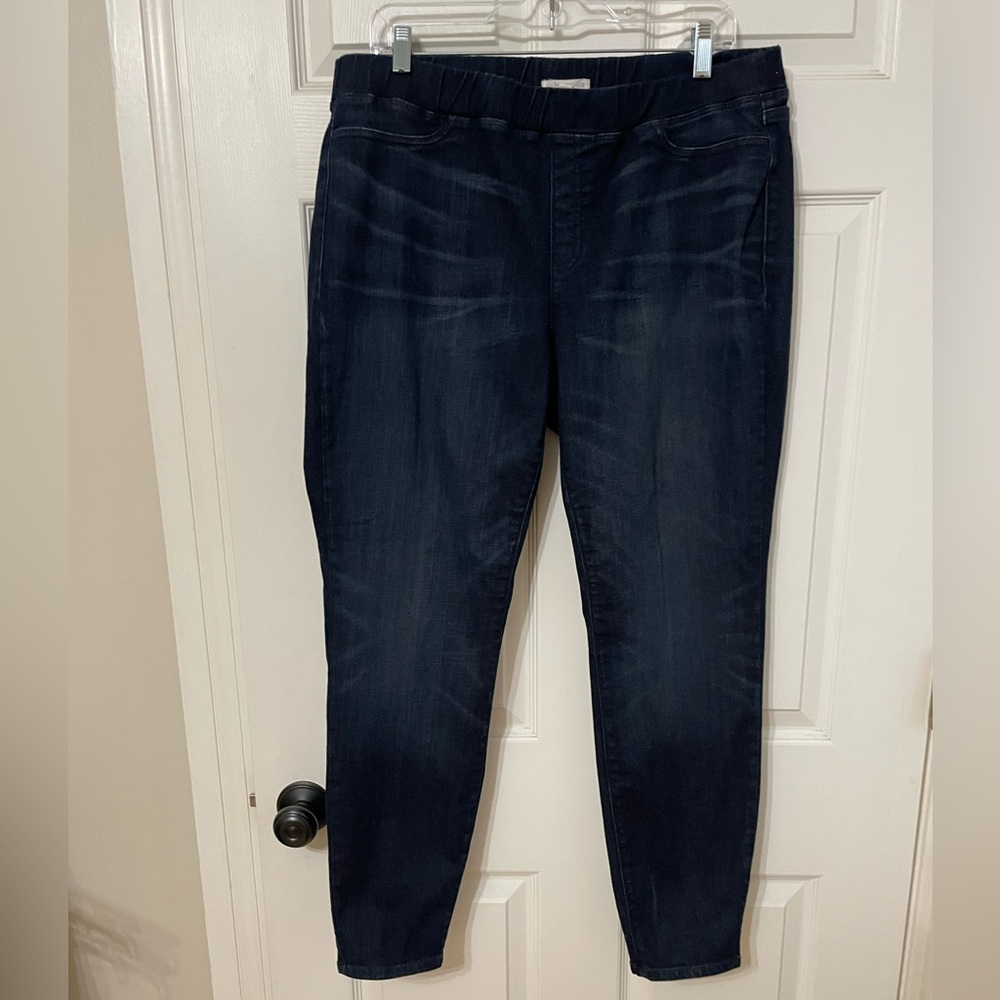 Eileen Fisher Deep Indigo Ankle straight leg Jeans large